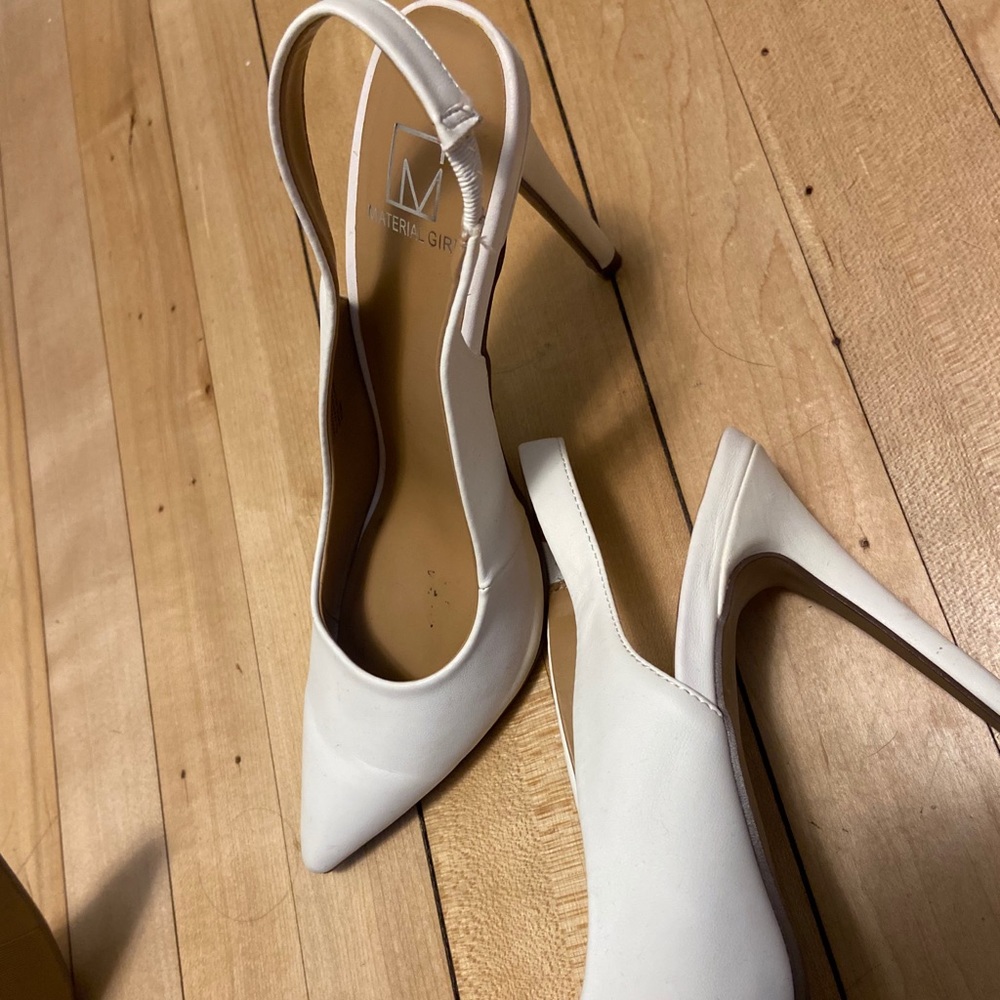 Material Girl White Heels